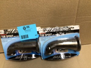 lot 42 image: Lot of 2 Universal 8 in. Tub Spout with Diverter in Oil Rubbed Bronze by DANCO Customer Returns See Pictures