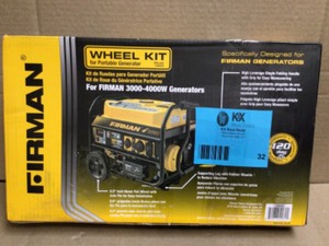 lot 32 image: 8 in. Never-Flat Wheel Kit and Handle for Portable Generator by FIRMAN Customer Returns See Pictures