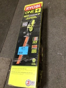 lot 39 image: ONE 18V 22 in. Cordless Battery Hedge Trimmer with 1.5 Ah Battery and Charger by RYOBI Customer Returns See Pictures