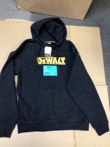lot 29 image: Logan Mens Size Large Black CottonPolyester Water Resistant Hooded Sweatshirt by DEWALT Customer Returns See Pictures