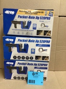 lot 36 image: Lot of 3 Pocket-Hole Jig 520PRO with PH Screw Starter Kit by Kreg Customer Returns See Pictures