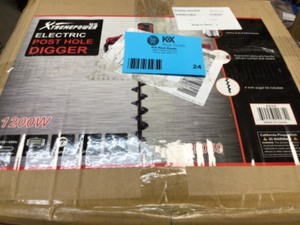 lot 24 image: 1200-Watt 1.6 HP Electric Earth Auger Post Hole Digger with 4 in. Auger Bit by Stark Customer Returns See Pictures