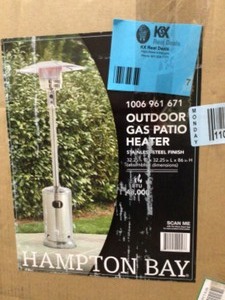 lot 7 image: 48K BTU Stainless Steel Patio Heater with Wheels by Hampton Bay Customer Returns See Pictures