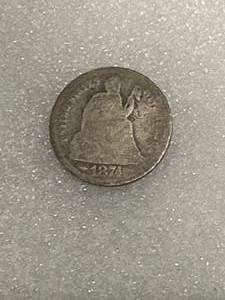 lot 1 image: 1874 Seated Liberty Dime