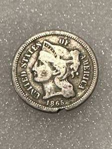 lot 9 image: 1865 3 Cent Nickel