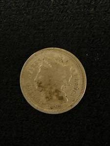 lot 22 image: 1869 Three Cent Nickel