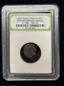 lot 30 image: Genuine Spanish Pirate Era Coin c.1400-1600