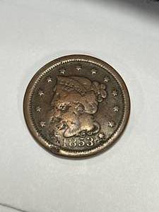 lot 31 image: 1853 One Cent Penny