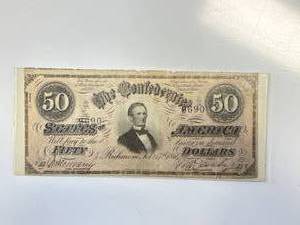lot 40 image: Genuine Confederate $50 Bill