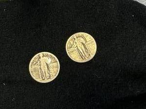 lot 47 image: Lot of 2 Standing Liberty Quarters