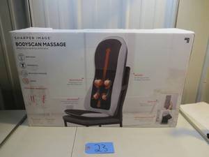 lot 23 image: Sharper Image - Smartsense Shiatsu Realtouch Massaging Chair Pad - Grey