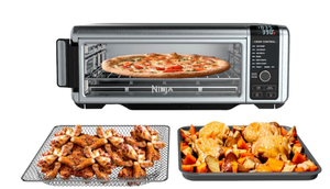 lot 2 image: Ninja - Foodi 8-in-1 Digital Air Fry Oven, Toaster, Flip-Away Storage, Dehydrate, Keep Warm - Stainless SteelBlack New