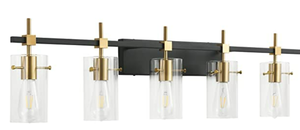 lot 5 image: SOLFART Black And Gold 5 Light Vanity Light Fixtures Bathroom Lighting