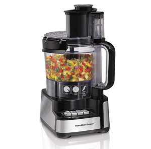 lot 6 image: Hamilton Beach 12-Cup Stack & Snap Food Processor & Vegetable Chopper, Black (70725A)