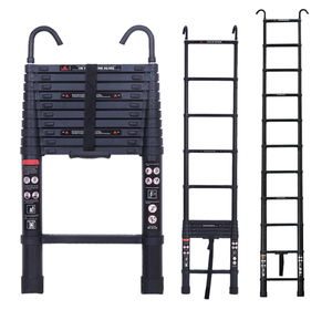 lot 17 image: Telescoping Ladder 10.5ft Aluminum Telescopic Extension Ladder With 2 Detachable Hooks 330lb Capacity