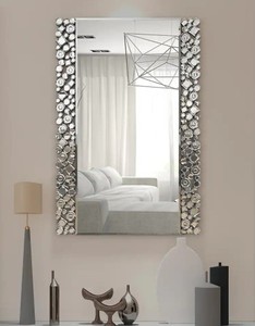 lot 62 image: KOHROS 24 in. x 35 in. Rectangle Modern Decoration Wall Mirror