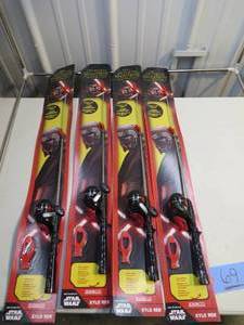 lot 69 image: 4 Rod lot - Zebco Star Wars Spincast Reel and Fishing Rod Combo, QuickSet Anti-Reverse Fishing Reel