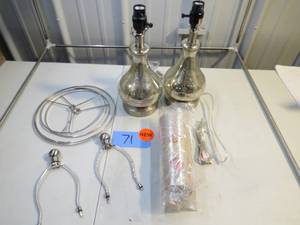 lot 71 image: Oyears 2 Piece Modern USB Table Lamps with Drum Shades