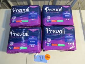 lot 93 image: 4 Pack Lot - Prevail Daily Underwear 20 count - Medium 28-40