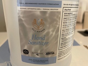 lot 43 image: 1 - Case Pack, 4 - Gallons All Hands Hand Sanitizer