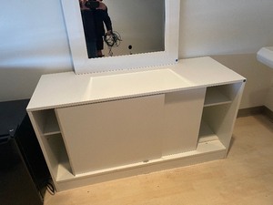 lot 49 image: Decorative VanityDeskCabinet With Mirror