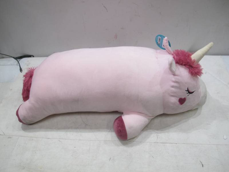 lot 547 image: NEW Members Mark Kids Glow-in-the-Dark Squishy Bolster Pillow - Unicorn