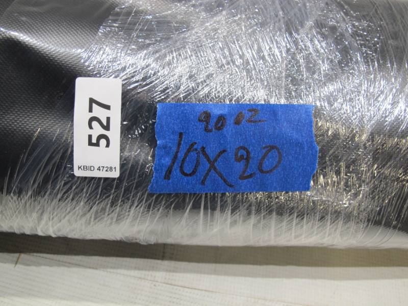 lot 469 image: NEW Vinyl Tarp - 10 x 20  Black  Black Vinyl Tarp - 20 oz. Heavy Duty