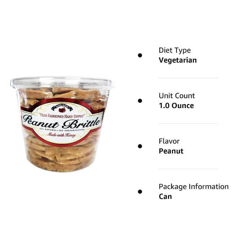 lot 645 image: NEW Brittle-Brittle Olde Fashioned Hand Dipped Peanut Brittle 38 oz
