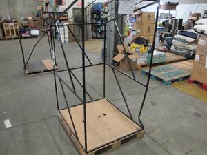 lot 417 image: Metal Frame Welded to Pallet - Perfect for Placing Tools, Rugs, umbrellas, or to build on