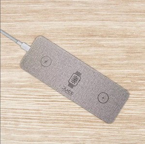 lot 535 image: Tech Squared Nano Juice Qi-Enabled 3-Device Wireless Charger (Gray)