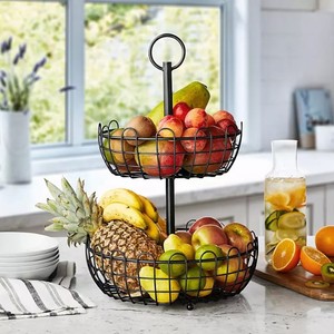 lot 538 image: Members Mark 2-Tier Round Fruit Basket Stand