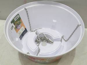 lot 539 image: NEW Members Mark Hanging Melamine Flower Pot With Stainless Steel Chain - Floral