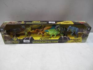 lot 554 image: NEW Members Mark 9 Dinosaur Action 6 Pack - Poseable