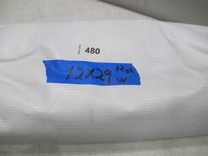 lot 480 image: NEW Vinyl Tarp - 12 x 29  White  White Vinyl tarp - 12 oz. Medium Light Duty