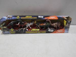 lot 562 image: NEW Members Mark 9 Dinosaur Action 6 Pack - Poseable