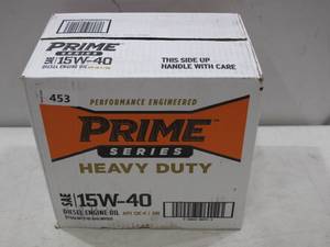 lot 453 image: NEW 3 Pack of 1 Gallon Bottles of Prime Series 15w-40 Diesel Heavy Duty Engine Oil -