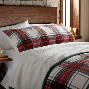 lot 454 image: NEW Members Mark Plush Sherpa Body Pillow 20 x 52  - St. Nicholas Plaid