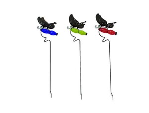 lot 919 image: NEW 6 Pack of ACE Butterfly Garden Stakes - 2 x Red, 2 x Green, 2 x Blue