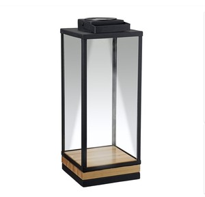 lot 966 image: NEW Paradise Lighting GL39951 LED Solar Lantern, GlassMetal, Black