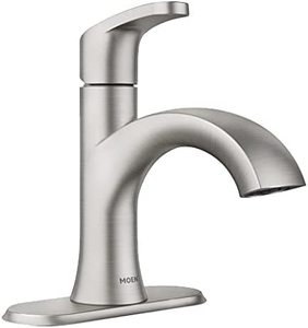 lot 606 image: Moen 84346SRN Karis One-Handle Lavatory Faucet, Brushed Nickel