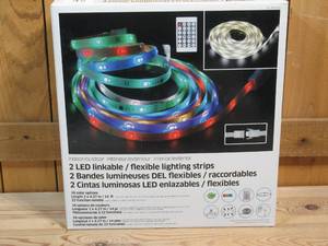 lot 45 image: 2 LED Linkableflexible lighting strips, indooroutdoor 14ft