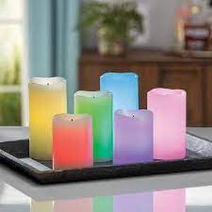 lot 11 image: Gerson Glow Wick LED Color Changing Wax Candles, 6-piece