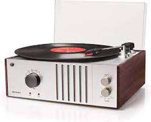 lot 24 image: Crosley CR6017A-MA Player Turntable with AMFM Radio and Aux-In, Mahogany