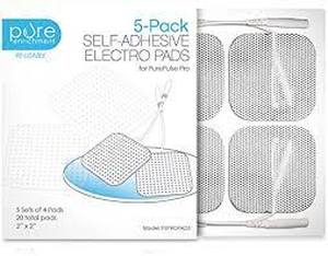 lot 15 image: PurePulse Pro TENS Unit Genuine Massager Pads  Premium 5-Pack of 4 Square, Self-Adhesive 2 x 2 Replacement Electrode Pads (Total of 20 Pads)