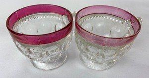 lot 7 image: Vintage Tiffin Kings Crown Thumbprint - 30 Punch Cups
