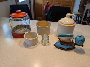 lot 445 image: Blast From The Past- Jar, Crocks & Iron L