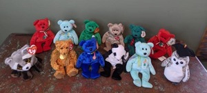 lot 435 image: TY Beanie Babies Wiser, Bandit Etc. L