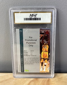 lot 46 image: 1992 Classic Four Sport Shaquille ONeal Graded Mint 10 Promo Card NBA NCAA LSU Card W