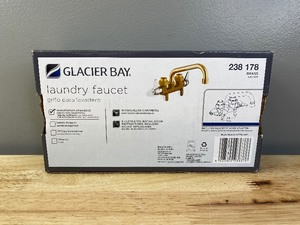 lot 225 image: New Glacier Bay 2-Handle Laundry Faucet in Rough Brass G