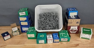 lot 240 image: NEW Assorted Boxes of Screws Sheet Metal Screws, Tapping Screws, and More T